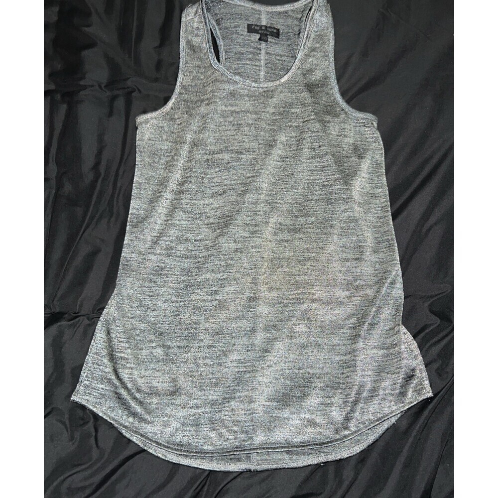 Rag & Bone Women's Sleeveless Blouse Tank Tops Metallic NYE Heathered Gray XXS